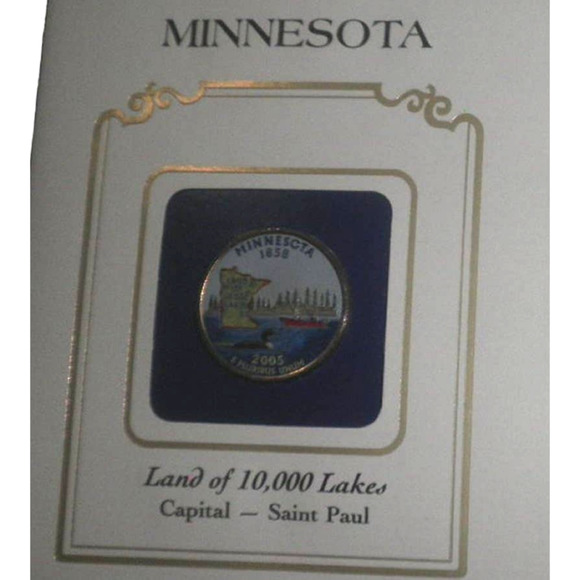 MINNESOTA COLORIZED QUARTER & FIRST DAY COVER BY POSTAL COMMEMORATIVE SOCIETY - Picture 2 of 4